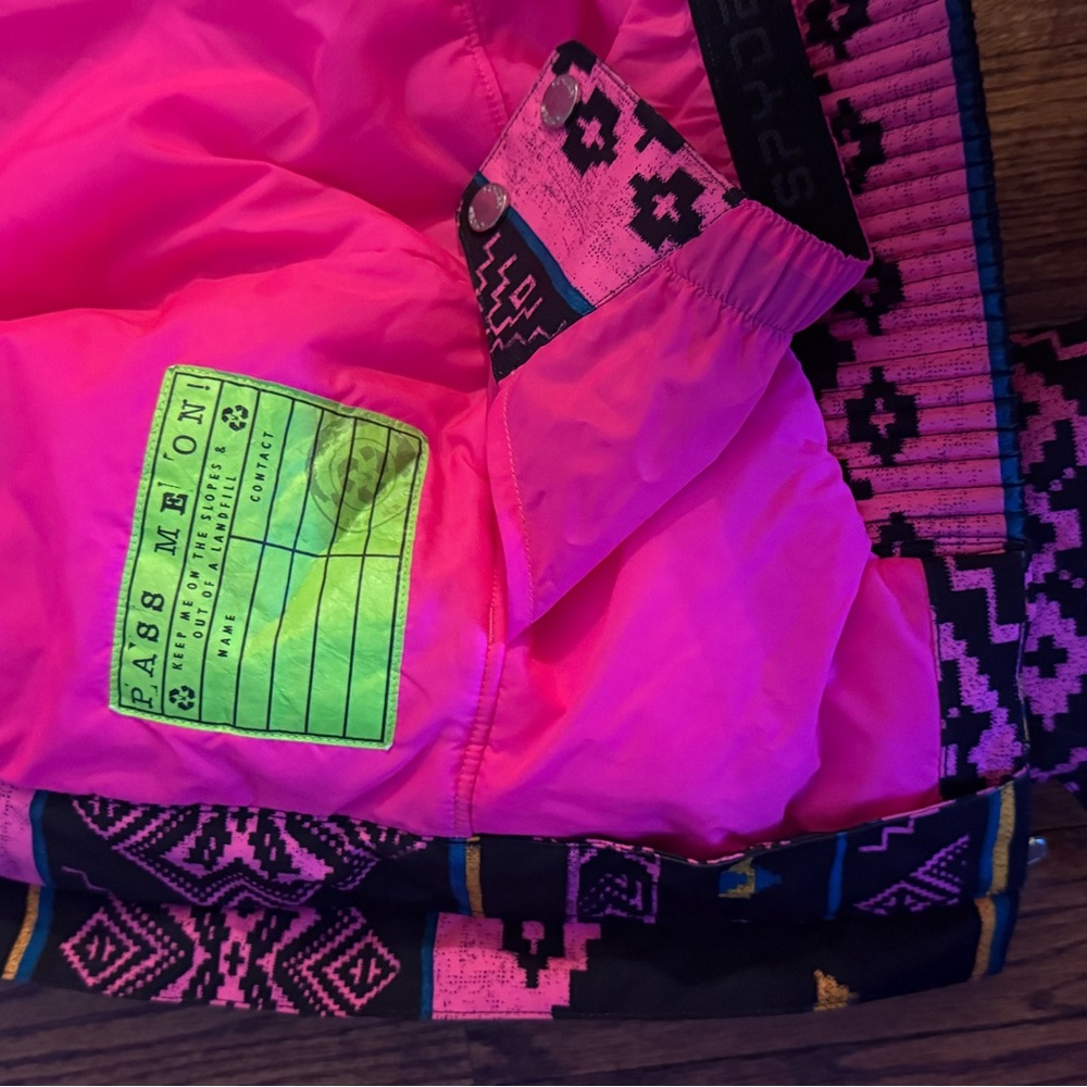 Spyder Pink Black Ski Snowboard Snow Jacket Pants Set - Picture 5 of 9